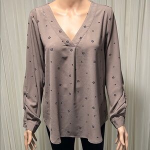 Mine women long sleeve brown blouse